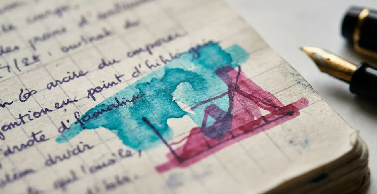 Analyse de données avec carnet de notes et graphiques colorés représentant les tendances de recherche