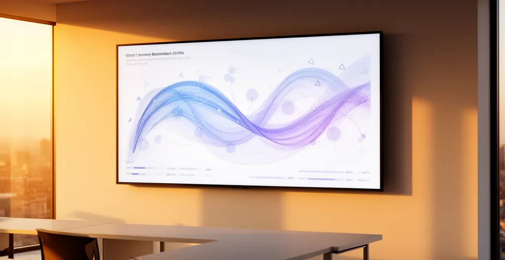 Illustration conceptuelle montrant un écran d'analyse avec des graphiques de performance et une horloge intégrée symbolisant la durée d'engagement