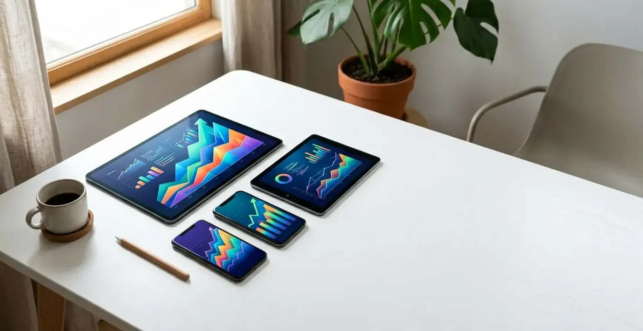 Interface de tableau de bord ASO avec graphiques de progression et métriques de téléchargements