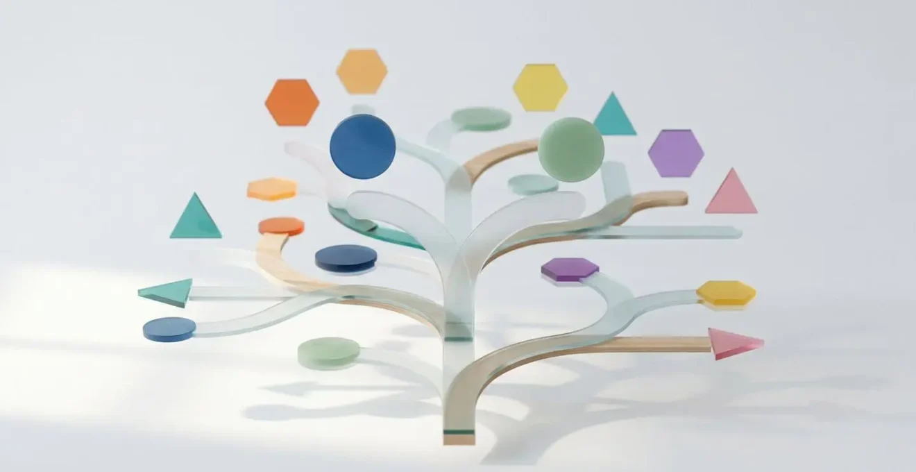 Vue d'ensemble d'un espace de travail moderne avec éléments interactifs flottants