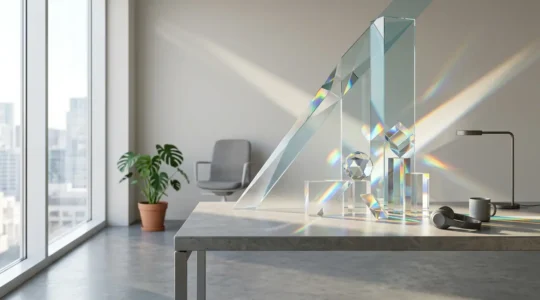 Écosystème numérique moderne montrant l'intersection entre SEO et expérience utilisateur avec des éléments visuels abstraits