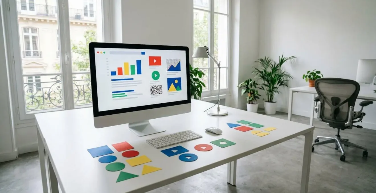 Interface d'analyse de résultats de recherche Google montrant différents types d'intentions