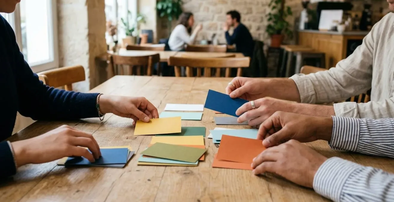 Session de card sorting avec utilisateurs organisant des cartes selon leur logique